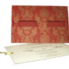 Red and gold double window Pocket invitation with Damask Pattern ABC 678 -0