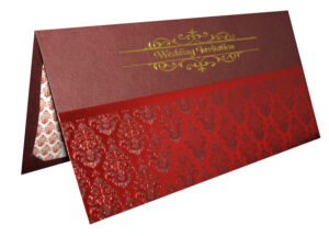 Burgundy wedding invitation card