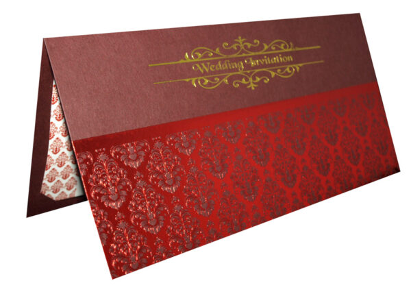 Burgundy wedding invitation card