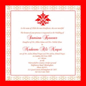 Bright Red Wedding invitation