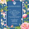 Blue Watercolour flowers Sikh Akhand Path Invitation