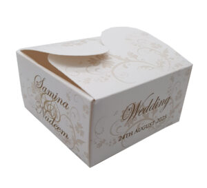 Custom square butterfly favor boxes Gold floral printed table favour boxes