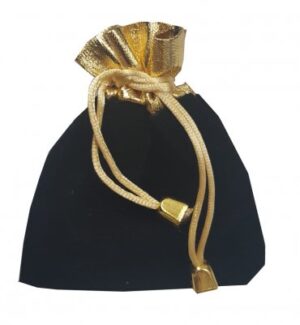 Black and gold velvet favour bag-0