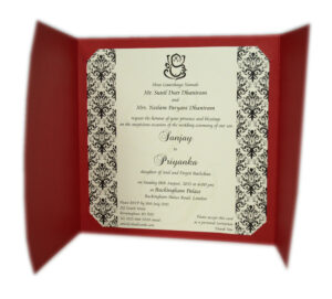 ABC 414H Red Hindu Wedding Invitations Card ABC 414H-0