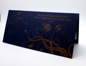 Midnight Blue Gold Floral Invitation CHSP 04-3122