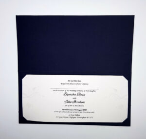 Midnight Blue Gold Floral Invitation CHSP 04-0