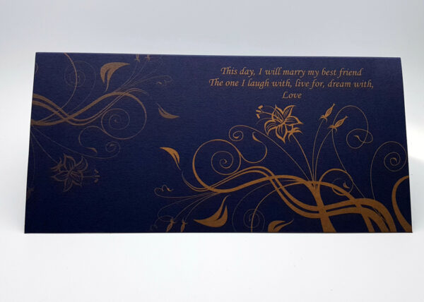 Midnight Blue Gold Floral Invitation CHSP 04-3125