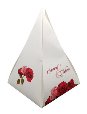 Cone shape favour boxes Red Rose floral printed table favour boxes