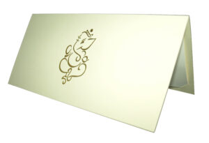 ABC 579 Simple Cream and Gold Hindu Ganesh Invitation Card-0