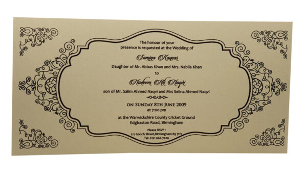 Elegant Outline Cream Invitation DL 210-3961