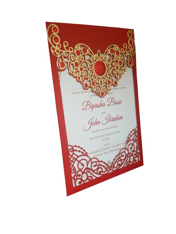 Majestic Red Foiled Laser cut Invitation LC 6076-4791