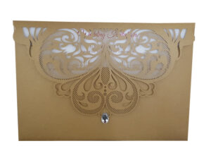 Gold Butterfly Wing Pocket Invitation LC 7011-3947