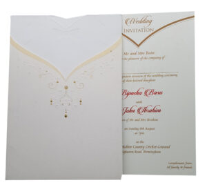 LC 8005 Bridal Dress Groom Tuxedo Double Sided Invitation-3817