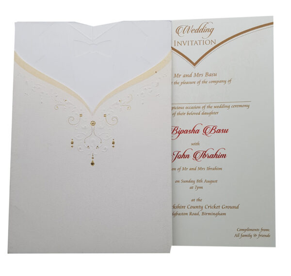 LC 8005 Bridal Dress Groom Tuxedo Double Sided Invitation-3817