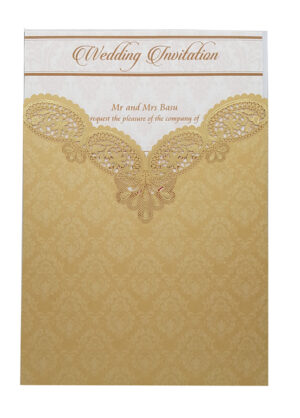 Indian paisley design lasercut pocket invitation