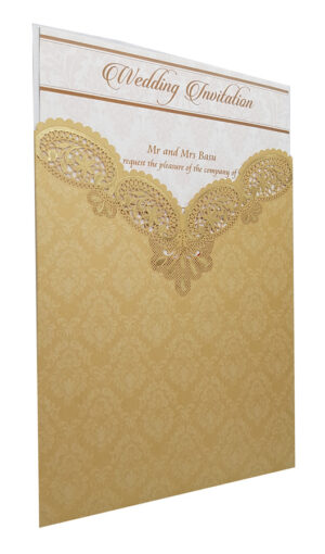 Beautiful wedding invitation in gold