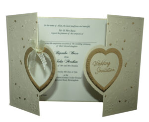 Ivory Gatefold Heart Invitation W001-1785