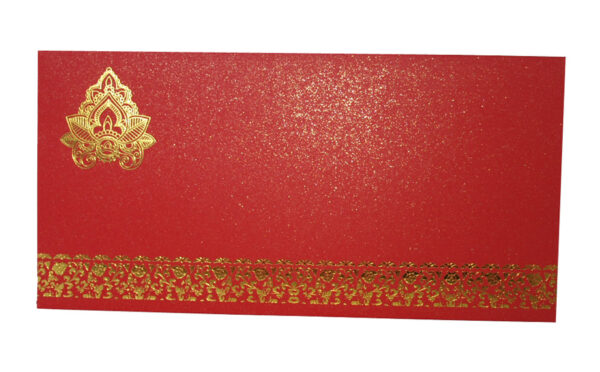 HW120 Red Iridescent Indian Pakistani Asian Pocket wedding invitation-2578