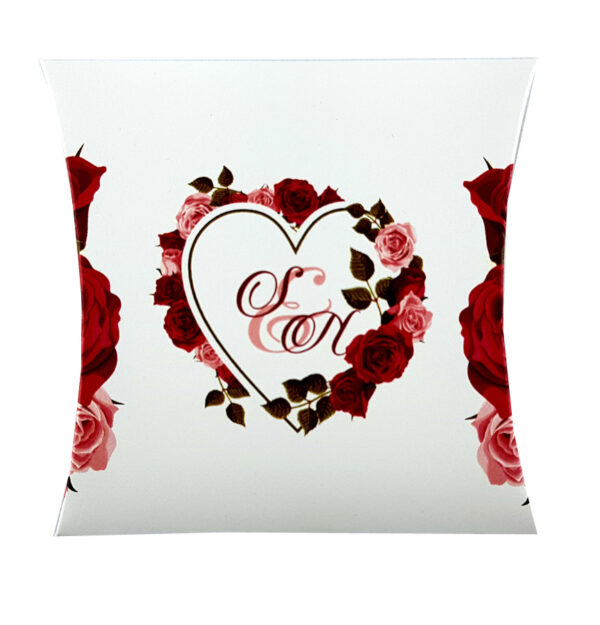 Flat pack favour boxes Red rose Printed favours