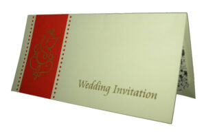 Hindu Ganesh Invitation in red and cream