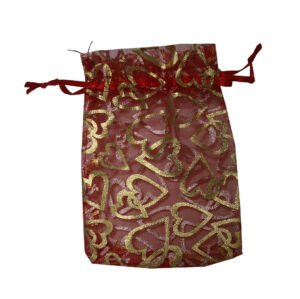 Red and Gold Heart Sheer party favour / favor Bag-0