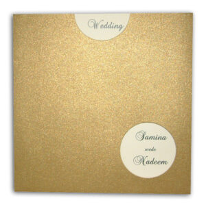 ABC 408 Rustic gold pocket invitation with a circular cut-out-505