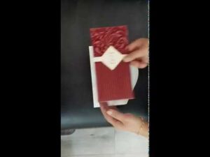 Maroon Velvet Pocket Invitation Cards SC 2696-5183