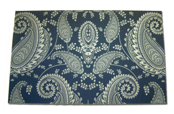 HW054 Navy Blue and silver paisley Indian invitations-1531
