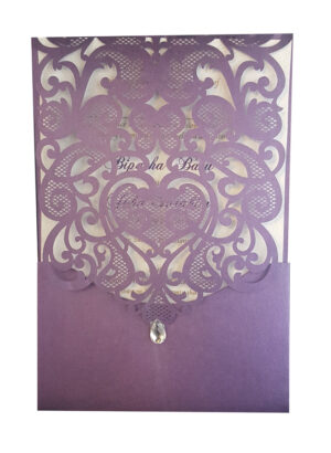 LC 1080 Royal Purple Lace Invitation-3894
