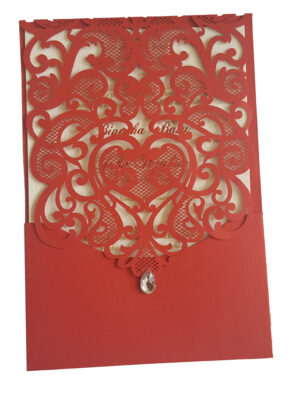 LC 1080 Royal Red Lace Invitation-0
