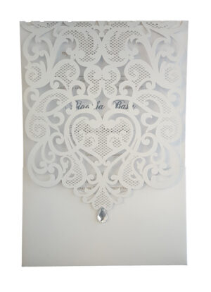 LC 1080 Royal Baroque White Lace Pocket Invitation-3911