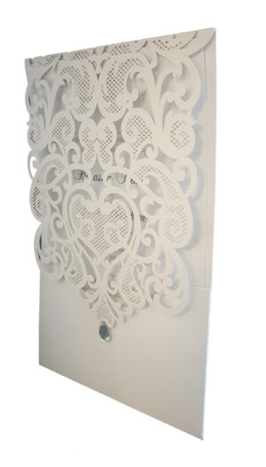 LC 1080 Royal Baroque White Lace Pocket Invitation-0