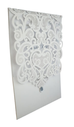 LC 1080 Royal Baroque White Lace Pocket Invitation-3914
