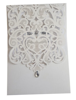 LC 1080 Royal Baroque White Lace Pocket Invitation-3913