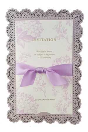 custom wedding invitations in lilac