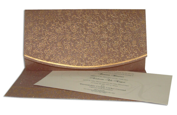 WD 8017 aubergine gold fabric invitation-2784