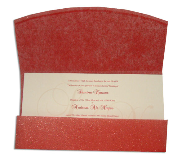 WD 8016 crimson filigree gold party fabric invitation-2787
