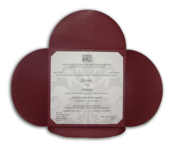 Blossom Maroon invitation -1739