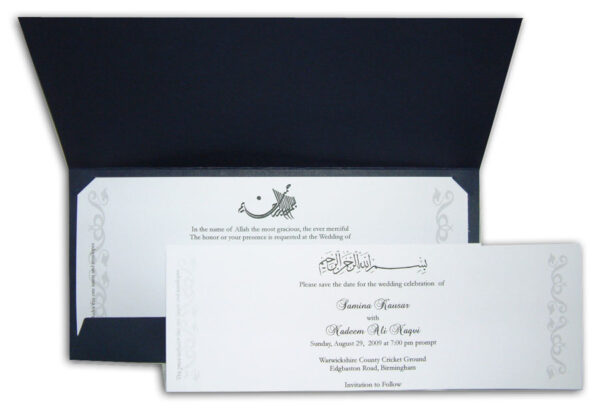 Muslim Invitation card design in blue