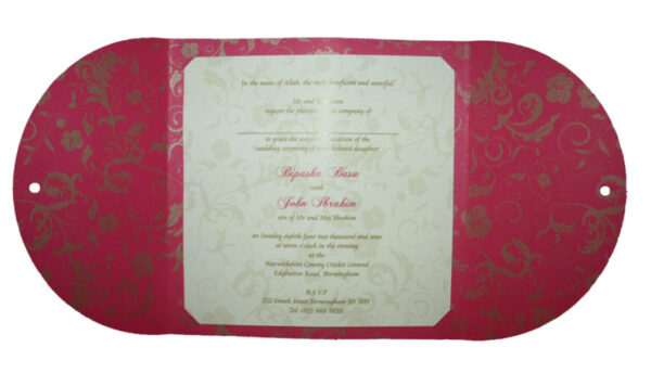 Bright Pink Wedding Invite Wording