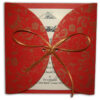 Red Floral invitation with Gold Ribbon