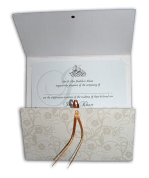 ABC 417 Floral filigree pattern ribbon invitation-518