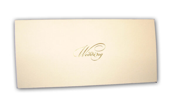 ABC 330 WI Cream with Foiled Wedding written at front of the card-959