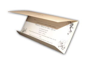 ABC 330 WI Cream with Foiled Wedding written at front of the card-957