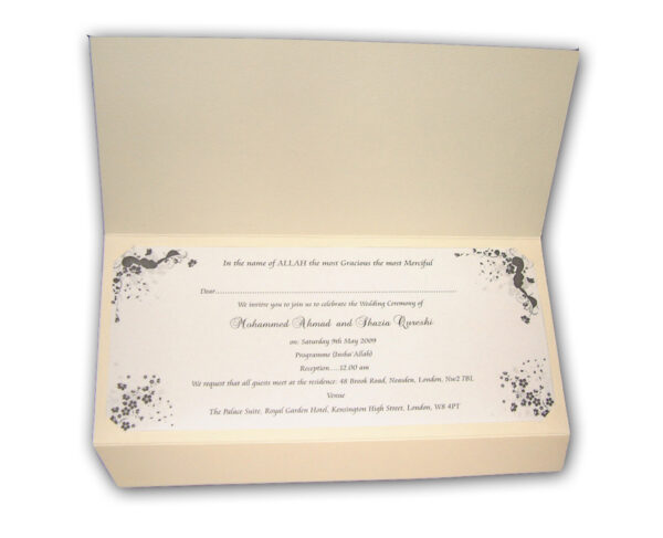ABC 330 WI Cream with Foiled Wedding written at front of the card-0