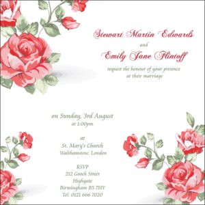 Blush red Floral invitation