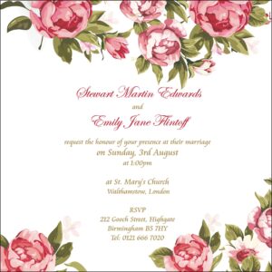 Pink wedding invitation