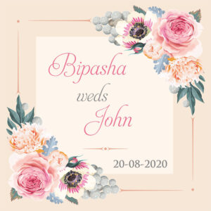 NZ 993 Floral Peach Wedding Invitation -4311