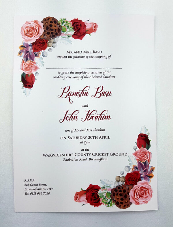 NZ 997 Caricature Rose Wreath Invitation-4521