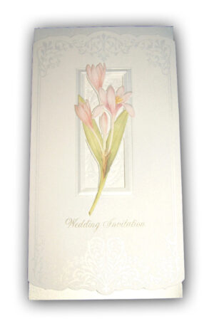 Panache 7003 Pink lilies Vintage Floral Wedding invitation card-448